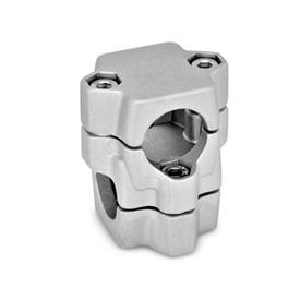 GN 134 Two-Way Connector Clamps, Multi Part Assembly d1/s1: B - Bore<br />d2/s2: B - Bore<br />Finish: BL - Plain finish, Blasted, matt