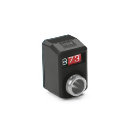 GN 955.2 Indicateurs de position, arbre creux en inox, 3 chiffres, indication numérique, mécanisme de compteur Position d’affichage: FN - à l'avant, au-dessus<br />Couleur: SG - gris foncé, RAL 7021, shiny finish