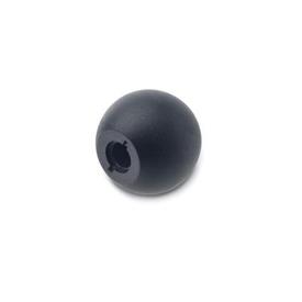 DIN 319 Impugnature fisse a sfera, plastica Materiale: KT - Plastica<br />Tipo: C - Con foro filettato (senza boccola)