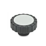 Boutons moletés, plastique, sans insert fileté