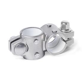 GN 132.25 Noix de serrage orthogonales pour unité linéaire tubulaire, pour système à deux axes, inox Type: A - sans joints
