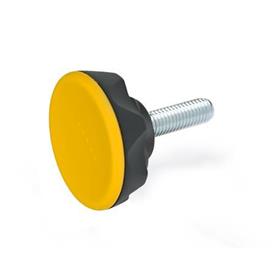 GN 636.4 Star Knobs with Threaded Stud, Plastic Color: DGB - Yellow, RAL 1021, matte finish