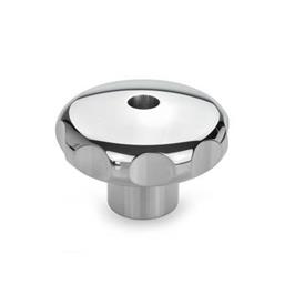 GN 5335 Stainless Steel Star Knobs, AISI 303, Highly Polished Type: D - With threaded through bore<br />Finish: PL - Highly polished