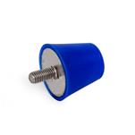 Silicone Buffers with Threaded Stud, Stainless Steel