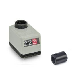 GN 9534 Position Indicators, for Configurable Profile Linear Actuators, Mechanical Counter Installation position: R - on the chamfer, below<br />Color: G - Gray, RAL 7035