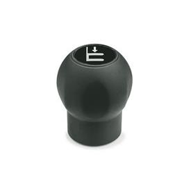 GN 675.1 Softline Ball Handles with Cover Cap, Plastic Color of the cover cap: DTR - Transparent
