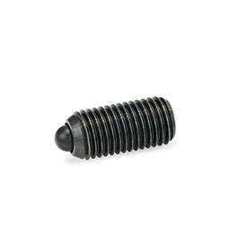 GN 615.4 Spring Plungers, Steel / Stainless Steel, with Bolt, with Internal Hex Type: BS - Steel, high spring load