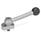 GN 918.5 Eccentric Cams, Stainless Steel, Radial Clamping, with Threaded Bolt Type: KV - With ball lever, angular (serration)
Clamping direction: R - By clockwise rotation (drawn version)