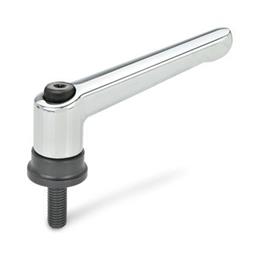 GN 300.4 Adjustable Hand Levers with Increased Clamping Force, with Threaded Stud Steel Color: CR - Chrome plated