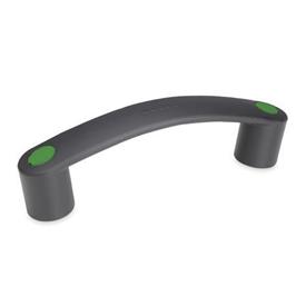 GN 628.3 Cabinet U-Handles, Flexible Plastic Color of the cover cap: DGN - Green, RAL 6017, matte finish