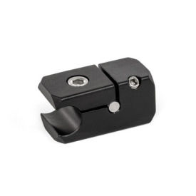 GN 476.2 Noix de serrage en T pour rails, aluminium, séparable Finition: ELS - Anodisé, noir<br />Type: A - Avec alésage axial