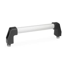 GN 667 Cabinet U-Handles, Tube Aluminum / Stainless Steel, Mounting from the Operator's Side Finish: EL - Anodized, natural color