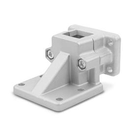 GN 171 Flanged Base Plate Connector Clamps, Aluminum d<sub>1</sub> / s: V - Square<br />Finish: BL - Plain finish, Blasted, matt