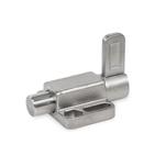 Doigts d&apos;indexage, inox, avec bride pour montage en surface, avec position de repos, avec loquet