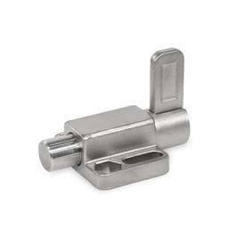 GN 722.6 Indexing Plungers, Stainless Steel, with Flange for Surface Mounting, with Rest Position, with Latch 