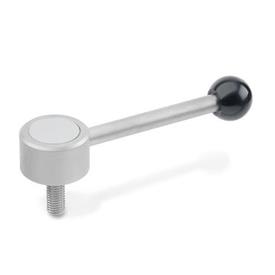 GN 125.5 Flat Adjustable Stainless Steel Tension Levers with Threaded Stud Type: D - straight lever