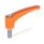 GN 604.1 Adjustable Hand Levers, Plastic, Threaded Stud Stainless Steel Color: OR - Orange, RAL 2004, matte finish