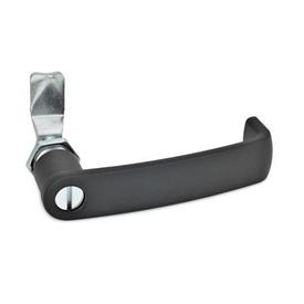 GN 115.7 Latches with Cabinet U-Handle, Operation with Socket Key Type: SCH - With slot<br />Finish: SW - Black, RAL 9005, textured finish