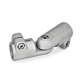 GN 286 Noix de serrage articulées, aluminium Type: T - réglage par division de 15° (dentelures)<br />Finition: BL - blanc, grenaillée mate