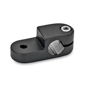 GN 277 Swivel Clamp Connectors, Aluminum Finish: SW - Black, RAL 9005, textured finish