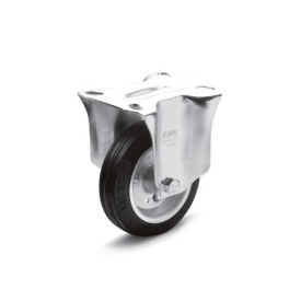 GN 22874 Medium Duty Casters, Wheel Tread Rubber, Wheel Core Steel Sheet Metal, Light Version Bearing type: G - Friction bearing<br />Type (bracket): B - Rigid bracket<br />Coding: L - Light version<br />Material (bracket): ST - Steel sheet metal