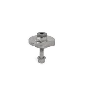 GN 918.7 Clamping Bolts, Stainless Steel, Downward Clamping, Screw from the Back Type: SKB - With hex<br />Clamping direction: L - By anti-clockwise rotation