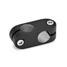 GN 131 Two-Way Connector Clamps, Aluminum Finish: SW - Black, RAL 9005, textured finish