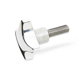 GN 6335.5 Hand Knobs, Aluminum, Threaded Stud Stainless Steel Finish: AP - Polished