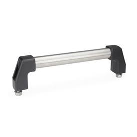 GN 667 Cabinet U-Handles, Tube Aluminum / Stainless Steel, Mounting from the Operator's Side Finish: NG - ground, matte shiny