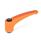 GN 604 Adjustable Hand Levers, Plastic, Insert Steel, with Threaded Insert / Reamed Hole Color: OR - Orange, RAL 2004, matte finish