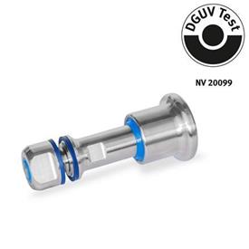 GN 8170 Stainless Steel Indexing Plungers, Knob and Pin Side Hygienic Design (Full Hygiene) Type: C - With rest position<br />Identification: VH - Knob and pin side Hygienic Design (full hygiene)