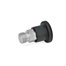 GN 822.7 Mini Indexing Plungers, Stainless Steel / Plastic Knob Type: C - with rest position, with plastic knob