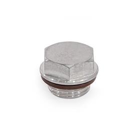 GN 742.5 Stainless Steel Threaded Plugs, AISI 316L Type: O - Neutral