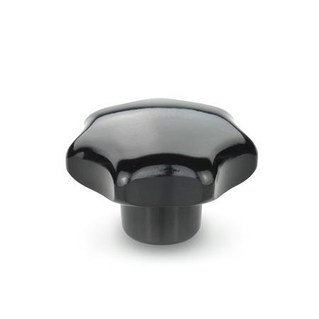 DIN 6336 Boutons étoile, plastique, douille en laiton 