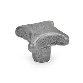DIN 6335 Hand Knobs, Cast Iron Material: GG - Cast iron<br />Type: E - With threaded blind bore