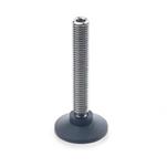 Ball Jointed Leveling Feet, Thrust Pad Plastic, Threaded Stud Stainless Steel