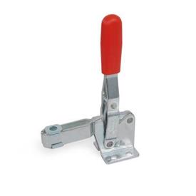 GN 810 Toggle Clamps, Steel, Operating Lever Vertical, with Horizontal Mounting Base Type: A - Forked clamping arm, with two flanged washers