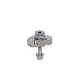 GN 918.7 Clamping Bolts, Stainless Steel, Downward Clamping, Screw from the Back Type: SKB - With hex<br />Clamping direction: R - By clockwise rotation (drawn version)
