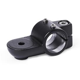 GN 278.1 Correderas para unidades lineales articuladas, aluminio d1: B - Orificio<br />Tipo: OZ - sin resalte de centrado (liso)<br />Acabado: SW - negro, RAL 9005, acabado texturado