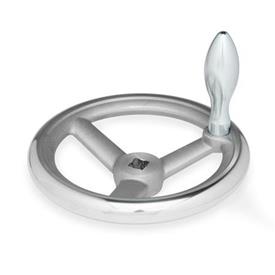 DIN 950 Volant à bras, fonte, aluminium Matériau: AL - Aluminium<br />Code d'alésage: V - avec carré DIN 79<br />Type: F - avec poignée fixe