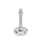 GN 31 Piedini di livellamento, acciaio INOX, con disco antiscivolo Tipo (base): C4 - Finitura lucida, gomma vulcanizzata, bianco
Versione (vite): SK - Con dado, esagono esterno in basso