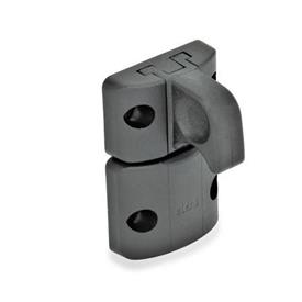 GN 449 Spring-Bolt Door Latches Type: B - Snap lock, with interlock, with finger handle<br />Color: SW - Black, matte finish