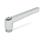 GN 300.1 Verstellbare Klemmhebel, Zink-Druckguss, Buchse Edelstahl Farbe: SR - silber, RAL 9006, strukturmatt