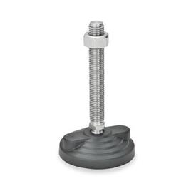 GN 345.5 Leveling Feet, Plastic / Stainless Steel Type: B - With nut, without rubber pad