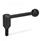 GN 312 Safety Tension Levers, Steel, with Threaded Stud, Push to Engage Type: D - Straight lever