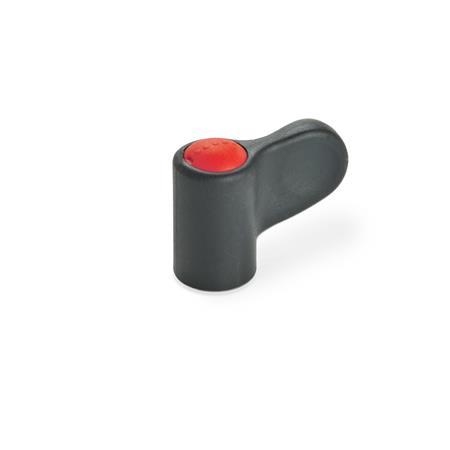 GN 635 Wing Nuts, Plastic Color of the cover cap: DRT - Red, RAL 3000, matte finish