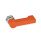 GN 702 Stop Locks, Zinc Die Casting, with 4 Indexing Positions Type: C - With male thread
Color: OS - Orange, RAL 2004, textured finish