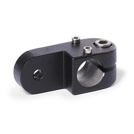 GN 273.1 Swivel Clamp Linear Actuator Connectors, Aluminum d1: B - Bore<br />Finish: SW - Black, RAL 9005, textured finish