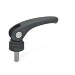 Clamping Levers with Eccentrical Cam, Plastic, Threaded Stud Stainless Steel