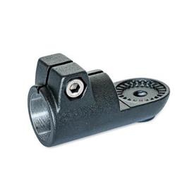 GN 276 Swivel Clamp Connectors, Aluminum Type: IV - With internal serration<br />Finish: SW - Black, RAL 9005, textured finish